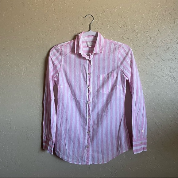 J. Crew Garçon cotton poplin shirt‎ in pink stripe - Picture 2 of 7